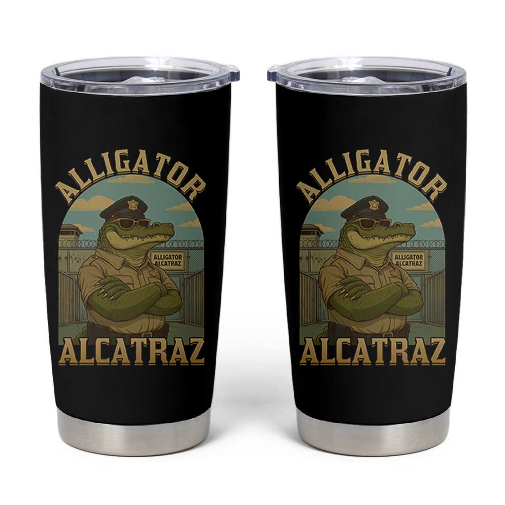 Funny Aligator Alcatraz Everglades Tumbler Cup Police Alligator Alligatraz Meme - Wonder Print Shop