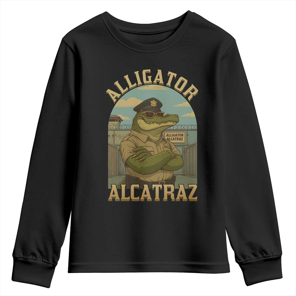 Funny Aligator Alcatraz Everglades Youth Sweatshirt Police Alligator Alligatraz Meme - Wonder Print Shop