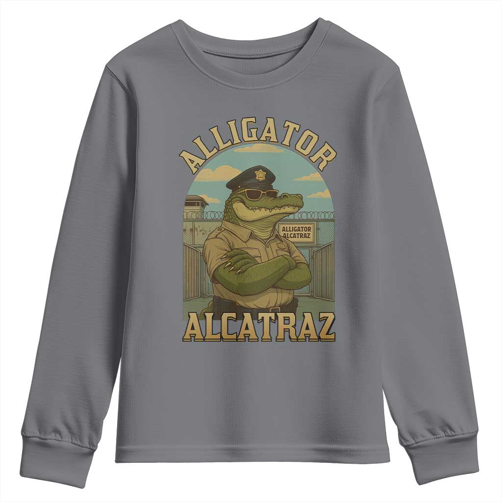 Funny Aligator Alcatraz Everglades Youth Sweatshirt Police Alligator Alligatraz Meme - Wonder Print Shop
