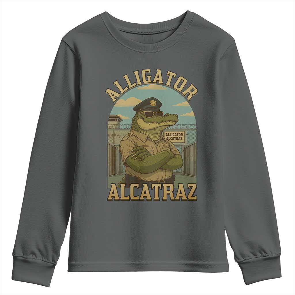 Funny Aligator Alcatraz Everglades Youth Sweatshirt Police Alligator Alligatraz Meme - Wonder Print Shop