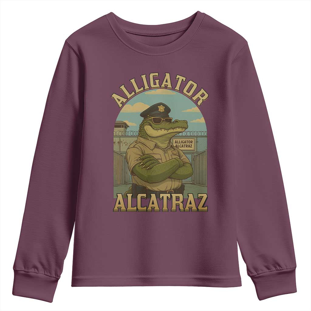 Funny Aligator Alcatraz Everglades Youth Sweatshirt Police Alligator Alligatraz Meme - Wonder Print Shop