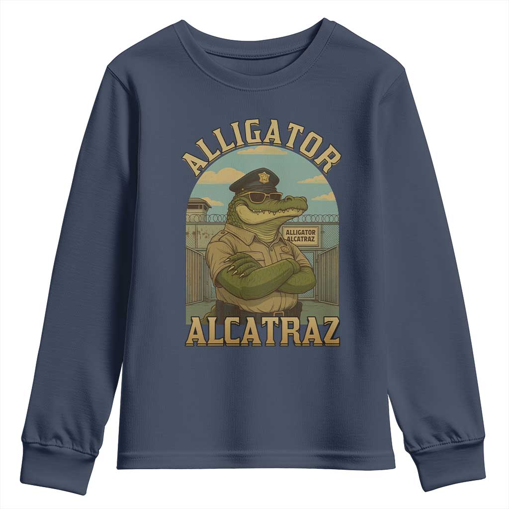 Funny Aligator Alcatraz Everglades Youth Sweatshirt Police Alligator Alligatraz Meme - Wonder Print Shop