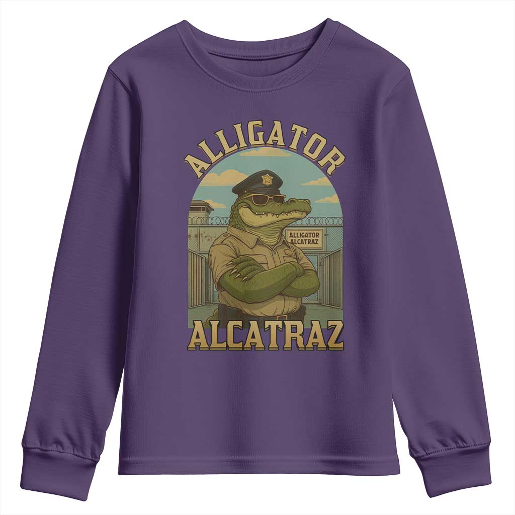 Funny Aligator Alcatraz Everglades Youth Sweatshirt Police Alligator Alligatraz Meme - Wonder Print Shop