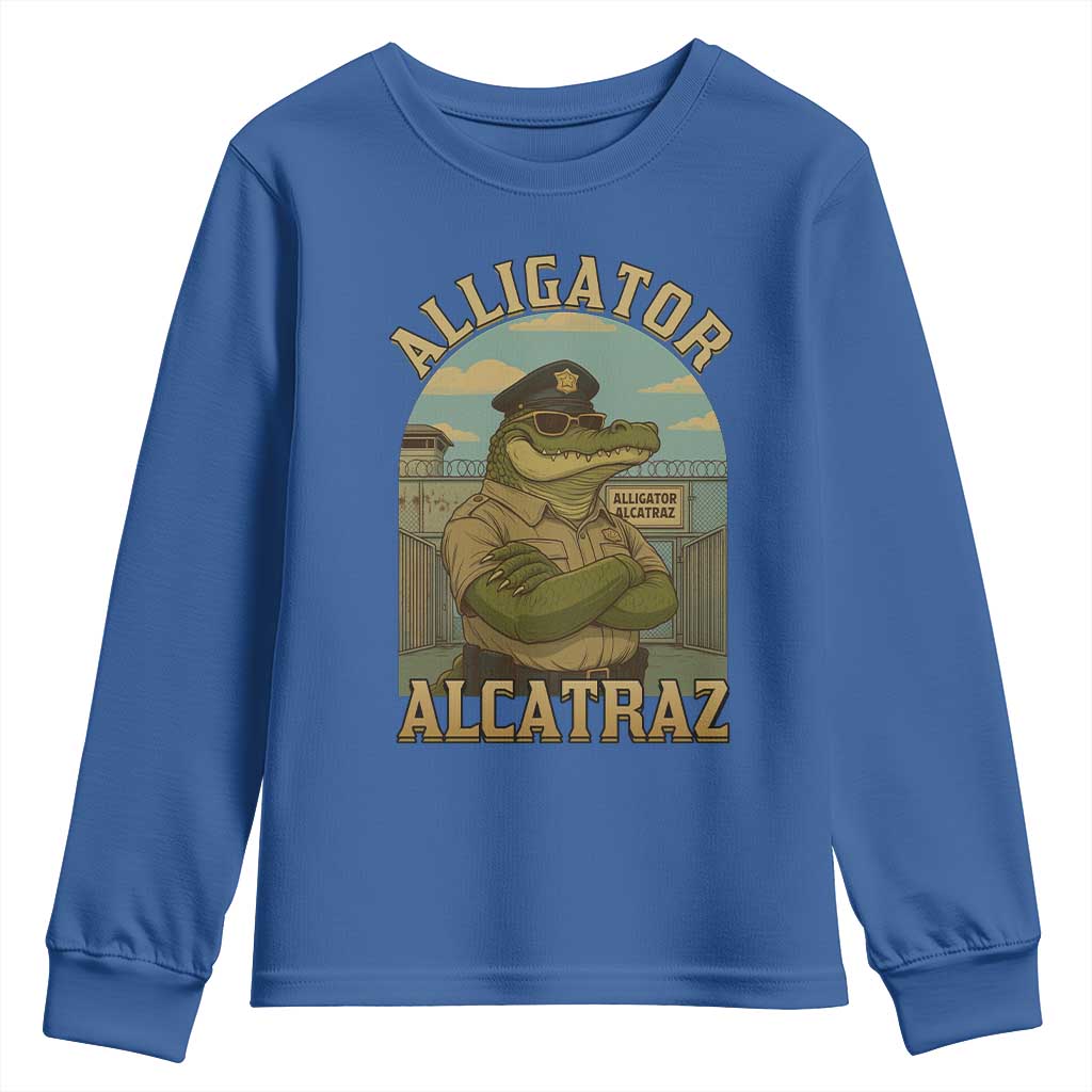 Funny Aligator Alcatraz Everglades Youth Sweatshirt Police Alligator Alligatraz Meme - Wonder Print Shop