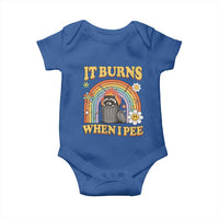 Funny It Burns When I Pee Baby Onesie Sarcastic Burning Racoon Meme - Wonder Print Shop