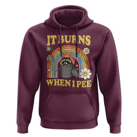 Funny It Burns When I Pee Hoodie Sarcastic Burning Racoon Meme - Wonder Print Shop