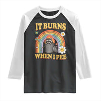 Funny It Burns When I Pee Raglan Shirt Sarcastic Burning Racoon Meme - Wonder Print Shop