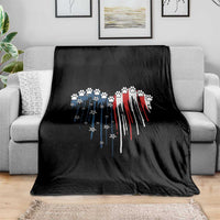Patriotic Dog And Cat Paw American Flag Heart 4th Of July Throw Blanket - Wonder Print Shop
