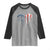 Patriotic Dog And Cat Paw American Flag Heart 4th Of July Raglan Shirt - Wonder Print Shop