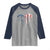 Patriotic Dog And Cat Paw American Flag Heart 4th Of July Raglan Shirt - Wonder Print Shop