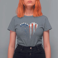 Patriotic Dog And Cat Paw American Flag Heart 4th Of July T Shirt For Women - Wonder Print Shop