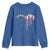 Patriotic Dog And Cat Paw American Flag Heart 4th Of July Youth Sweatshirt - Wonder Print Shop
