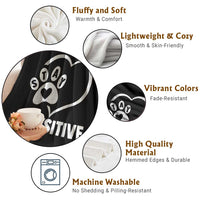 Funny Stay Pawsitive Throw Blanket Cat Dog Lover Positive Vibes - Wonder Print Shop