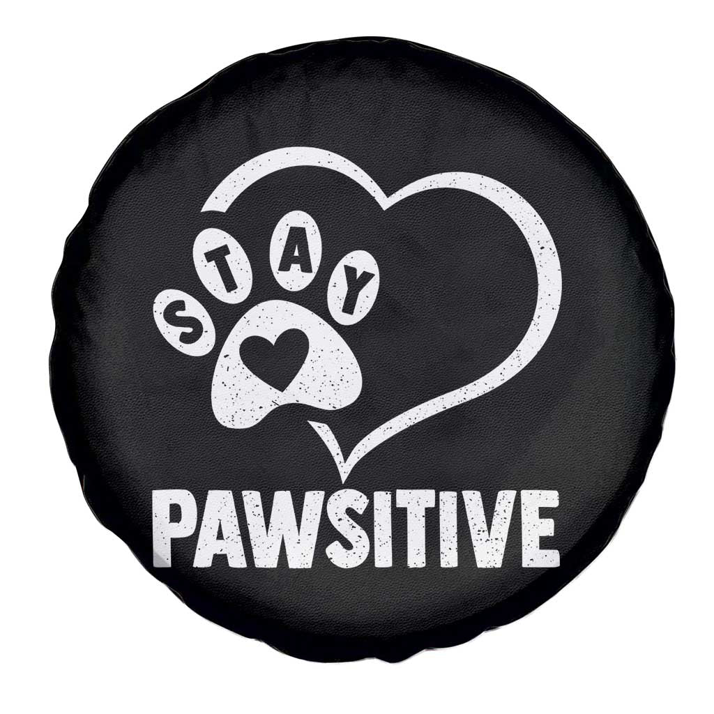 Funny Stay Pawsitive Spare Tire Cover Cat Dog Lover Positive Vibes - Wonder Print Shop