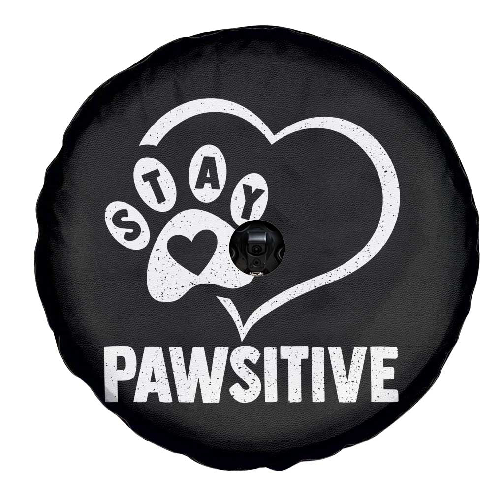 Funny Stay Pawsitive Spare Tire Cover Cat Dog Lover Positive Vibes - Wonder Print Shop