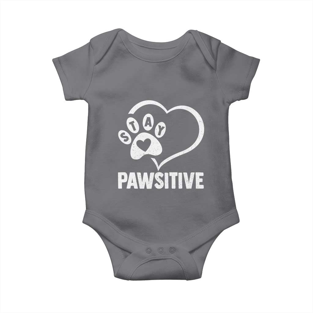 Funny Stay Pawsitive Baby Onesie Cat Dog Lover Positive Vibes - Wonder Print Shop