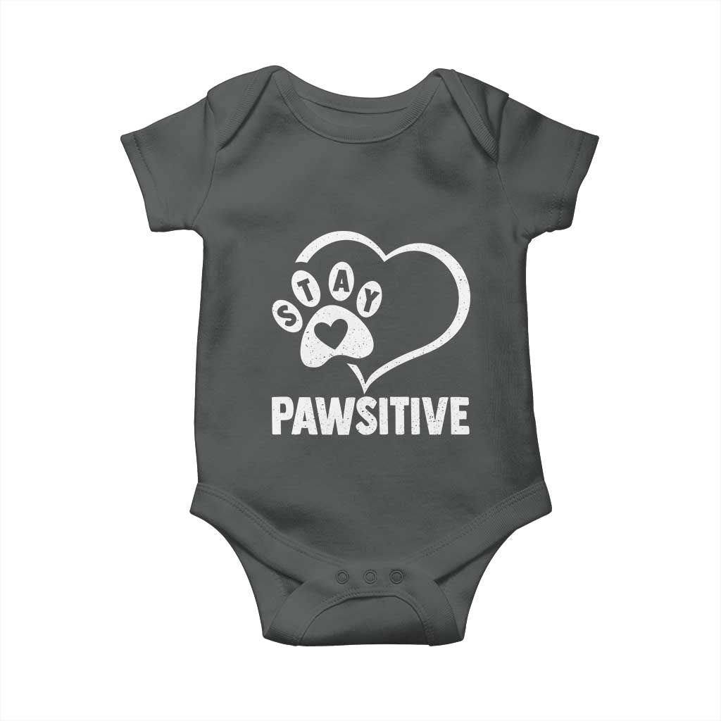 Funny Stay Pawsitive Baby Onesie Cat Dog Lover Positive Vibes - Wonder Print Shop