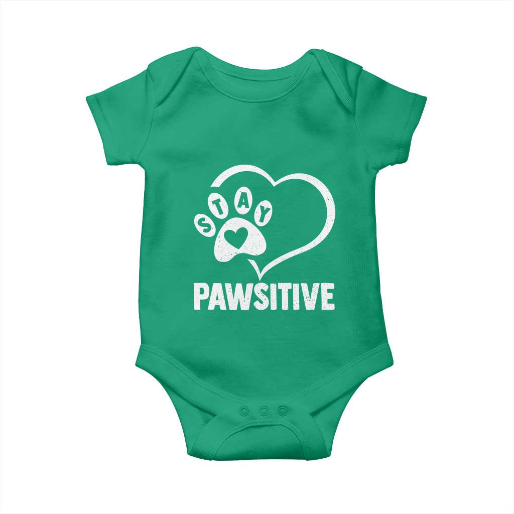 Funny Stay Pawsitive Baby Onesie Cat Dog Lover Positive Vibes - Wonder Print Shop