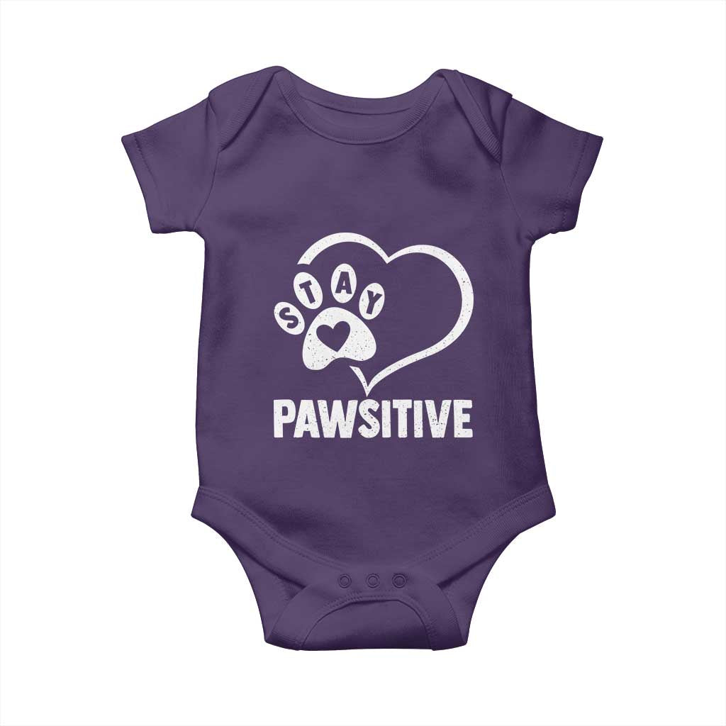 Funny Stay Pawsitive Baby Onesie Cat Dog Lover Positive Vibes - Wonder Print Shop