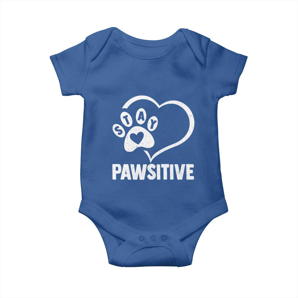 Funny Stay Pawsitive Baby Onesie Cat Dog Lover Positive Vibes - Wonder Print Shop