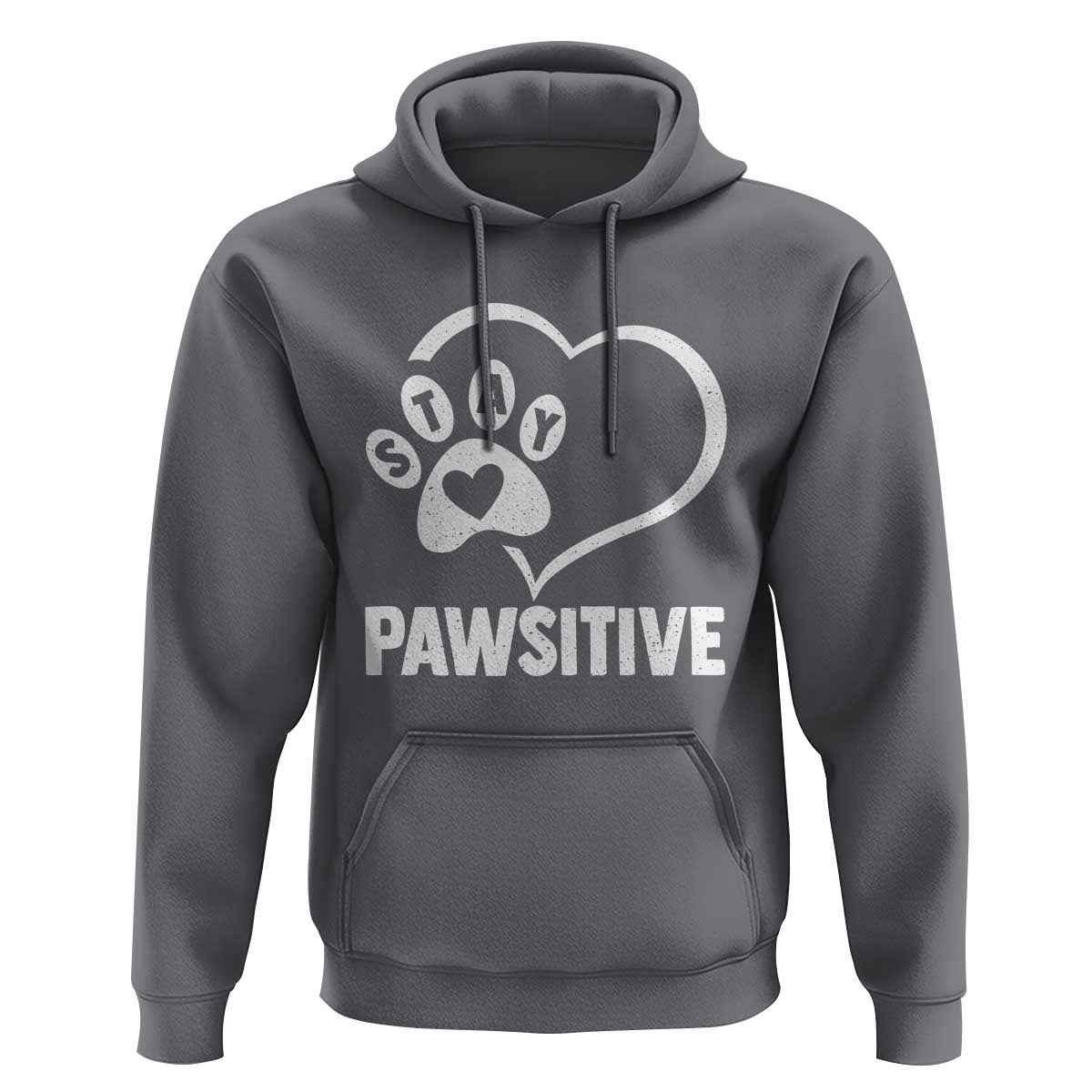 Funny Stay Pawsitive Hoodie Cat Dog Lover Positive Vibes - Wonder Print Shop