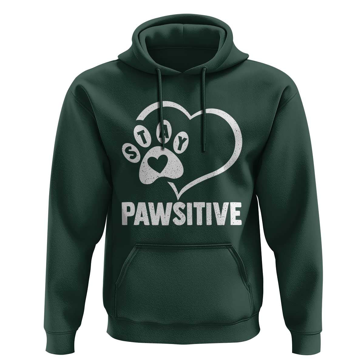Funny Stay Pawsitive Hoodie Cat Dog Lover Positive Vibes - Wonder Print Shop