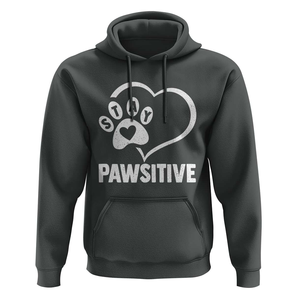 Funny Stay Pawsitive Hoodie Cat Dog Lover Positive Vibes - Wonder Print Shop