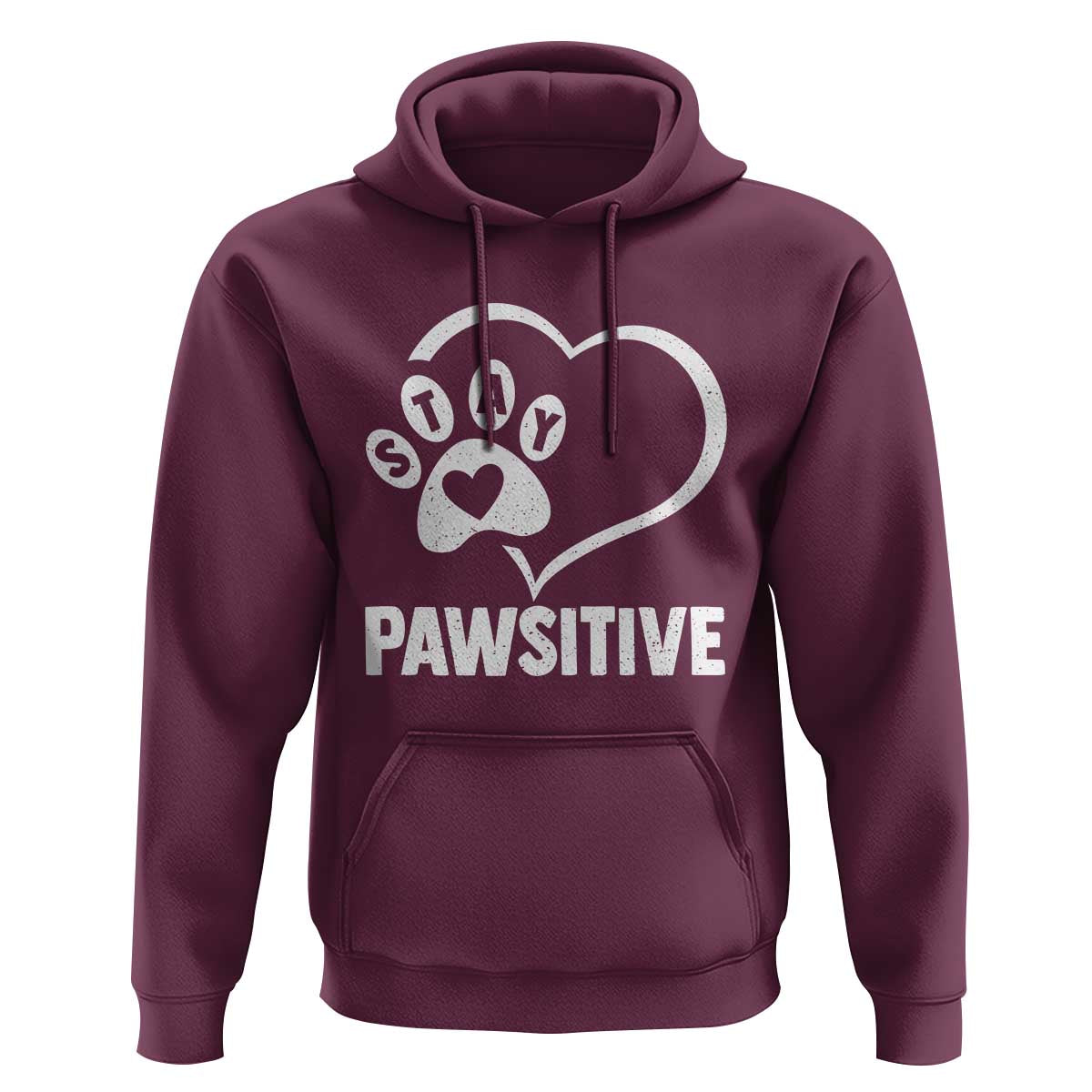 Funny Stay Pawsitive Hoodie Cat Dog Lover Positive Vibes - Wonder Print Shop