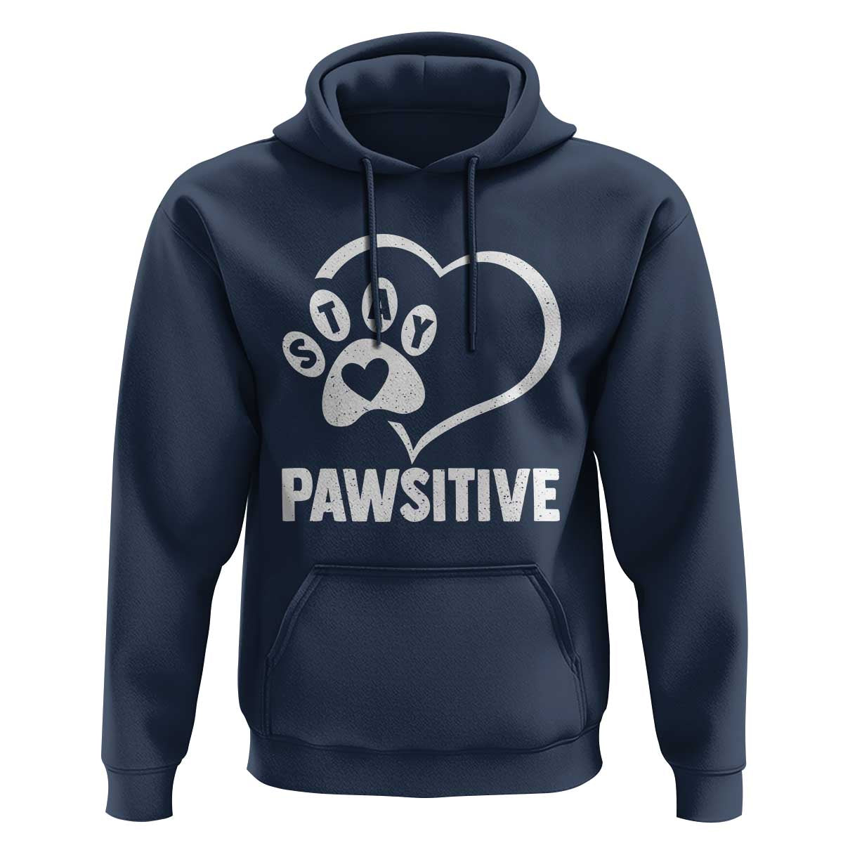 Funny Stay Pawsitive Hoodie Cat Dog Lover Positive Vibes - Wonder Print Shop