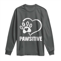 Funny Stay Pawsitive Long Sleeve Shirt Cat Dog Lover Positive Vibes - Wonder Print Shop