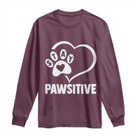 Funny Stay Pawsitive Long Sleeve Shirt Cat Dog Lover Positive Vibes - Wonder Print Shop