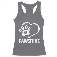 Funny Stay Pawsitive Racerback Tank Top Cat Dog Lover Positive Vibes - Wonder Print Shop
