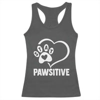 Funny Stay Pawsitive Racerback Tank Top Cat Dog Lover Positive Vibes - Wonder Print Shop