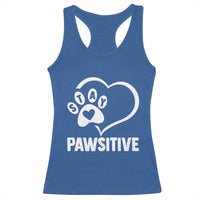 Funny Stay Pawsitive Racerback Tank Top Cat Dog Lover Positive Vibes - Wonder Print Shop