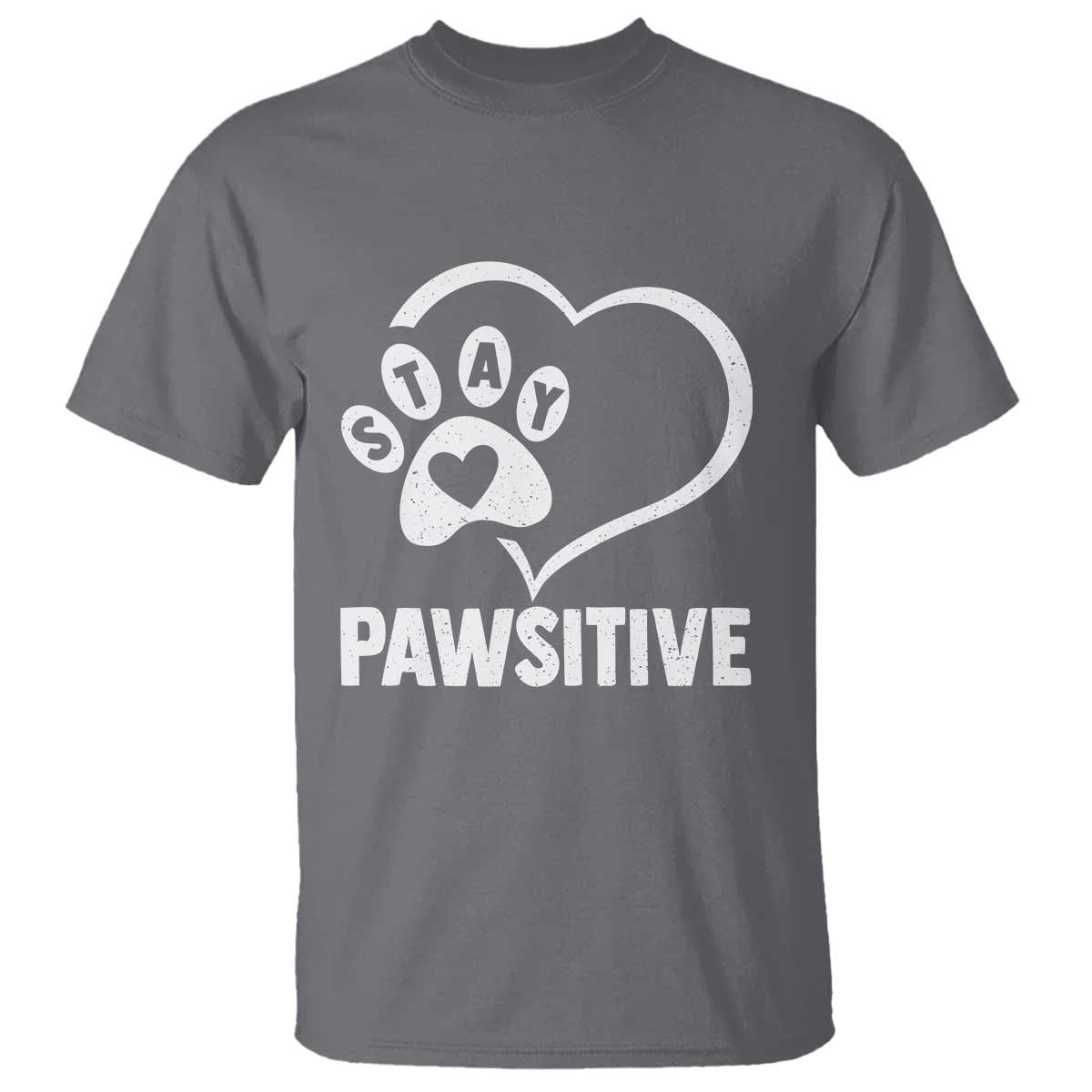 Funny Stay Pawsitive T Shirt Cat Dog Lover Positive Vibes - Wonder Print Shop