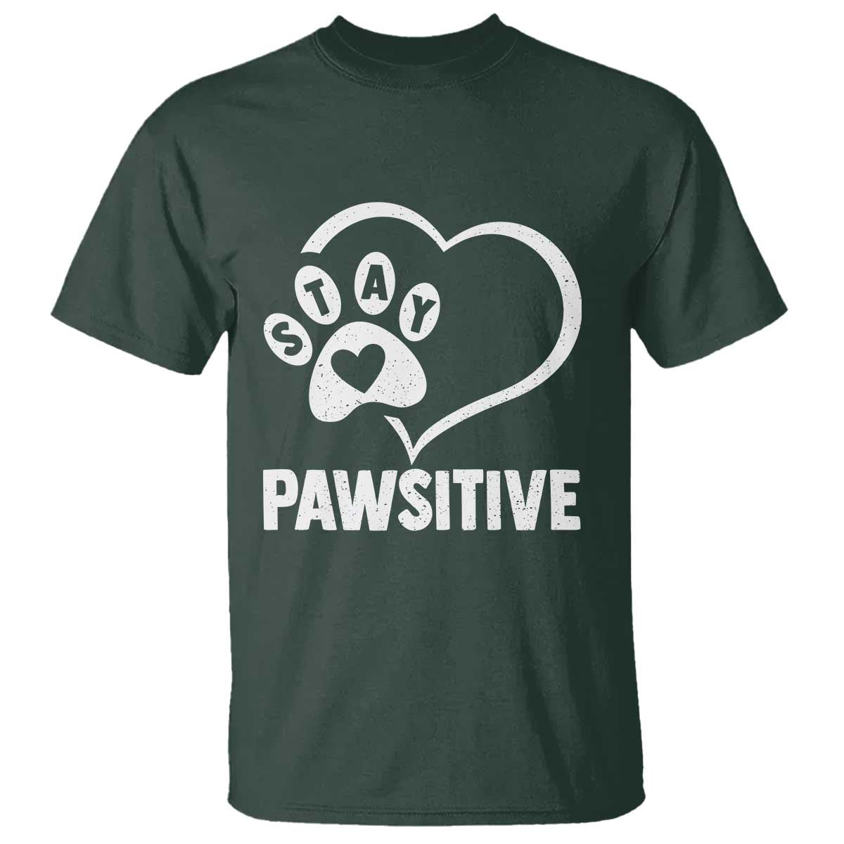 Funny Stay Pawsitive T Shirt Cat Dog Lover Positive Vibes - Wonder Print Shop