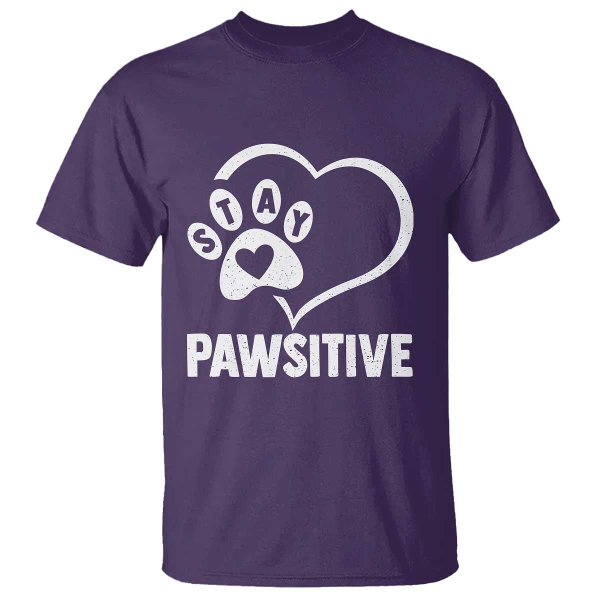 Funny Stay Pawsitive T Shirt Cat Dog Lover Positive Vibes - Wonder Print Shop