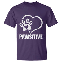 Funny Stay Pawsitive T Shirt Cat Dog Lover Positive Vibes - Wonder Print Shop