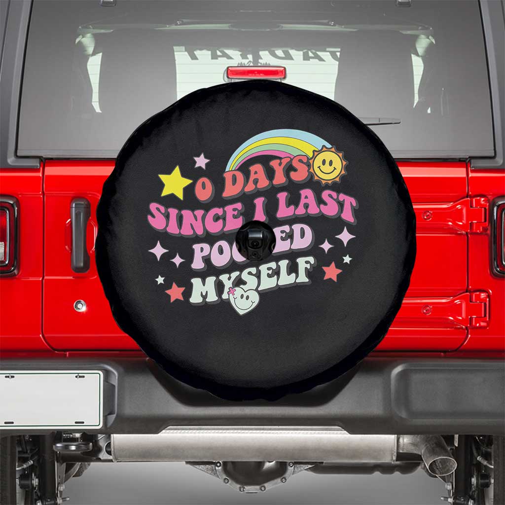 Funny 0 Days Since I Last Pooped Myself Spare Tire Cover Joke Meme Gag - Wonder Print Shop