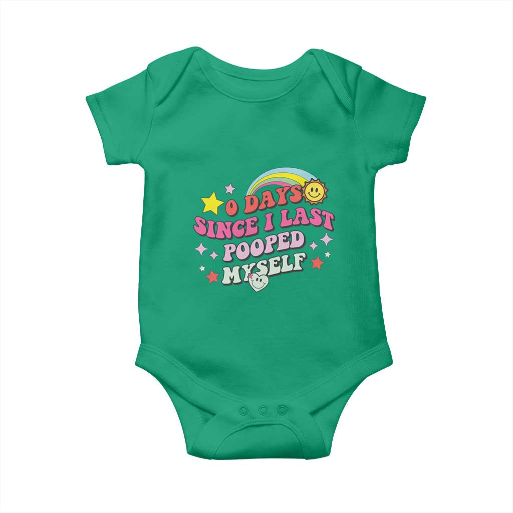 Funny 0 Days Since I Last Pooped Myself Baby Onesie Joke Meme Gag - Wonder Print Shop