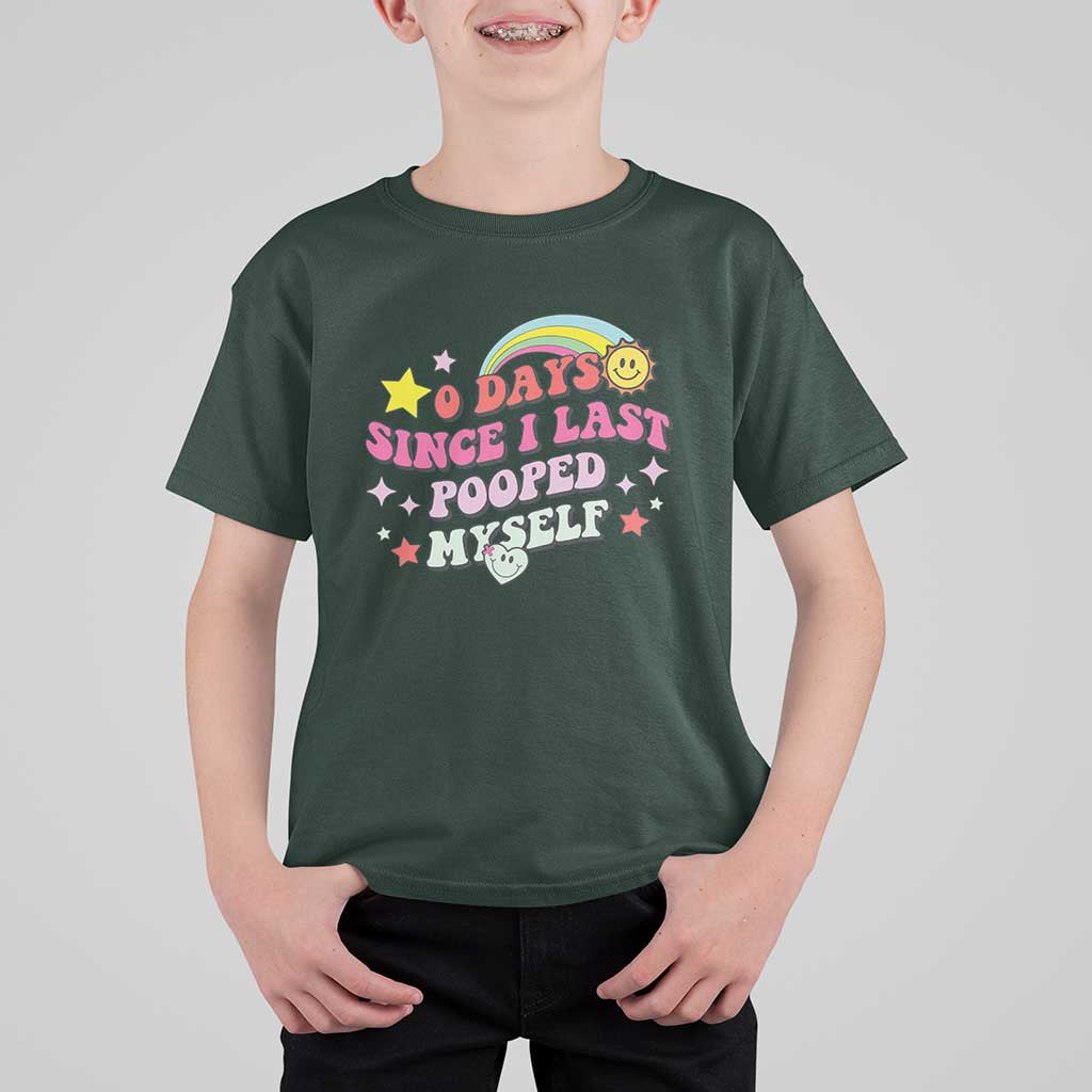 Funny 0 Days Since I Last Pooped Myself T Shirt For Kid Joke Meme Gag - Wonder Print Shop