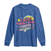 Funny 0 Days Since I Last Pooped Myself Long Sleeve Shirt Joke Meme Gag - Wonder Print Shop