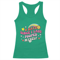 Funny 0 Days Since I Last Pooped Myself Racerback Tank Top Joke Meme Gag - Wonder Print Shop