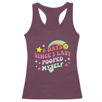 Funny 0 Days Since I Last Pooped Myself Racerback Tank Top Joke Meme Gag - Wonder Print Shop