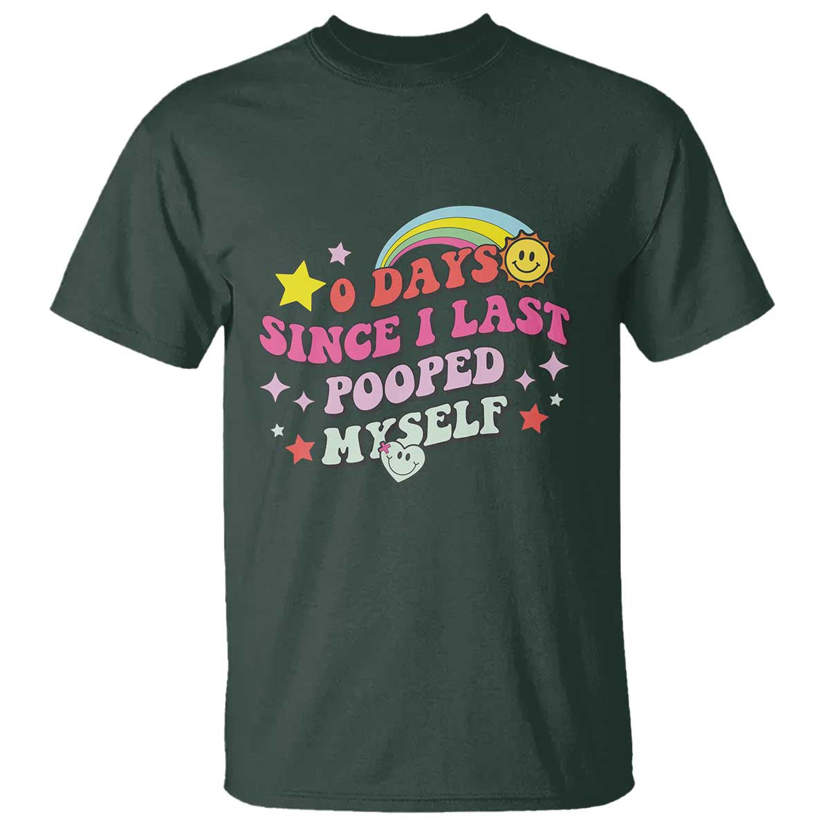 Funny 0 Days Since I Last Pooped Myself T Shirt Joke Meme Gag - Wonder Print Shop
