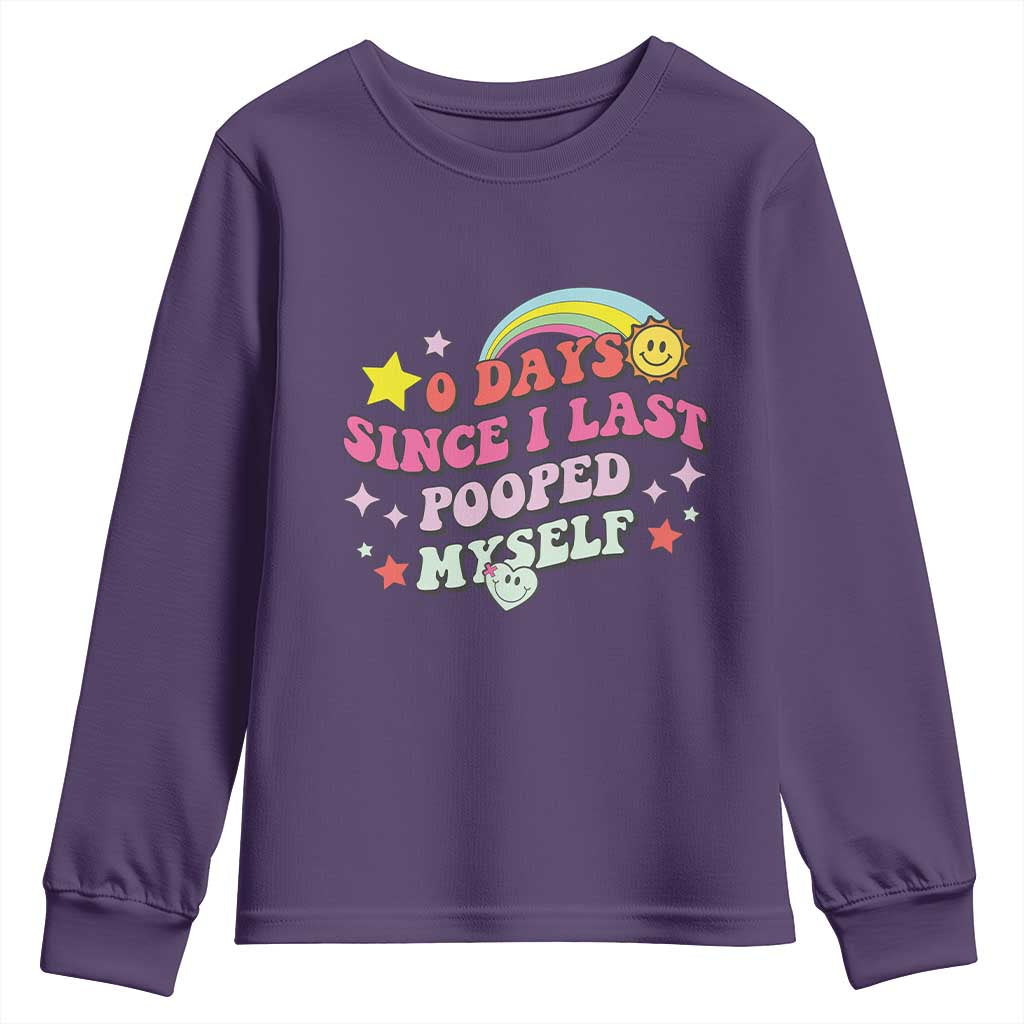 Funny 0 Days Since I Last Pooped Myself Youth Sweatshirt Joke Meme Gag - Wonder Print Shop