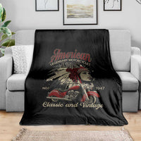 American Legendary Motorcycle Indian Chief Throw Blanket Classic And Vintage Bikers - Wonder Print Shop