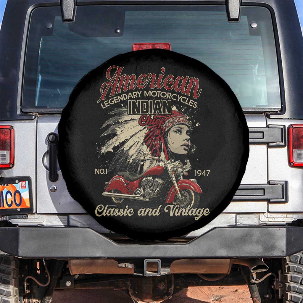 American Legendary Motorcycle Indian Chief Spare Tire Cover Classic And Vintage Bikers - Wonder Print Shop