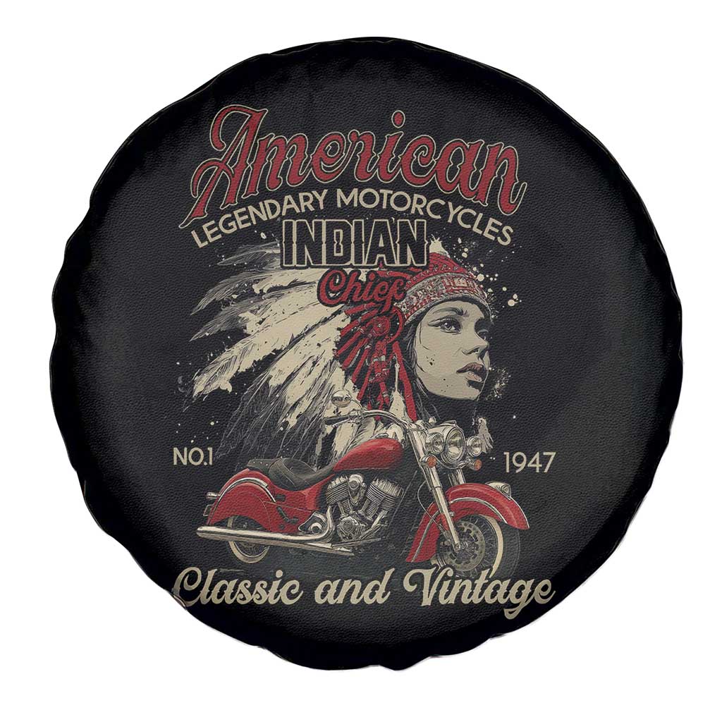 American Legendary Motorcycle Indian Chief Spare Tire Cover Classic And Vintage Bikers - Wonder Print Shop