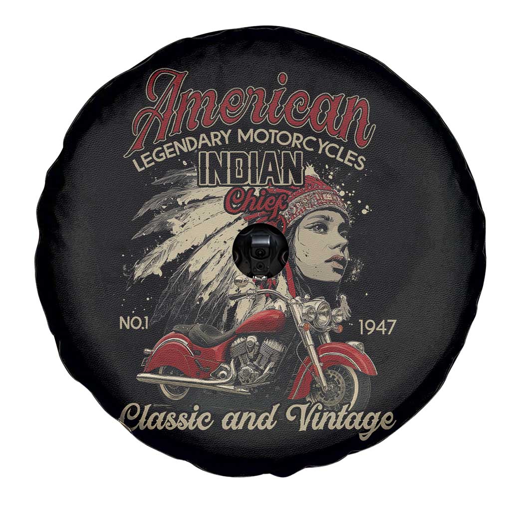 American Legendary Motorcycle Indian Chief Spare Tire Cover Classic And Vintage Bikers - Wonder Print Shop